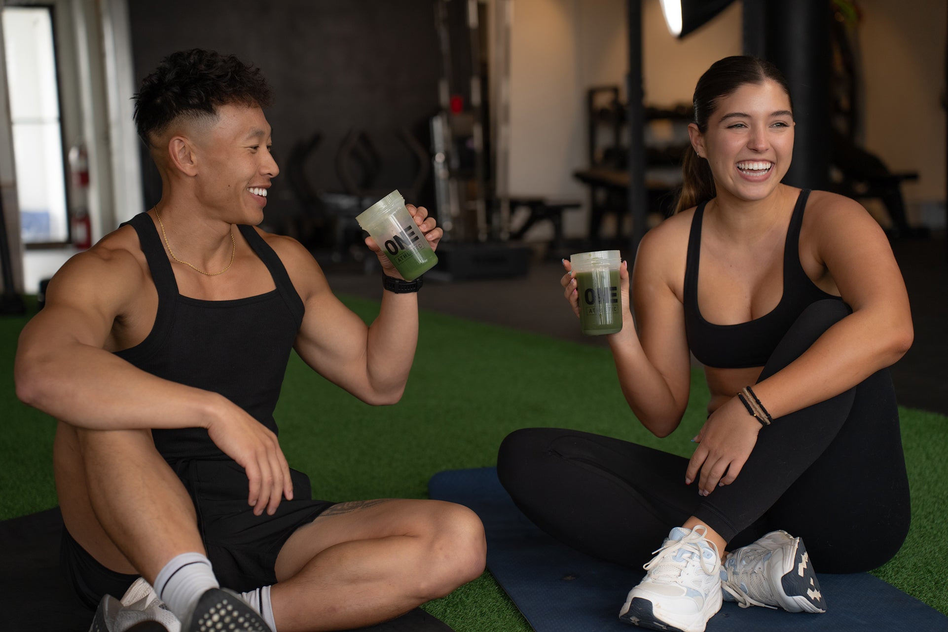 Two people drinking ON3 Athletic